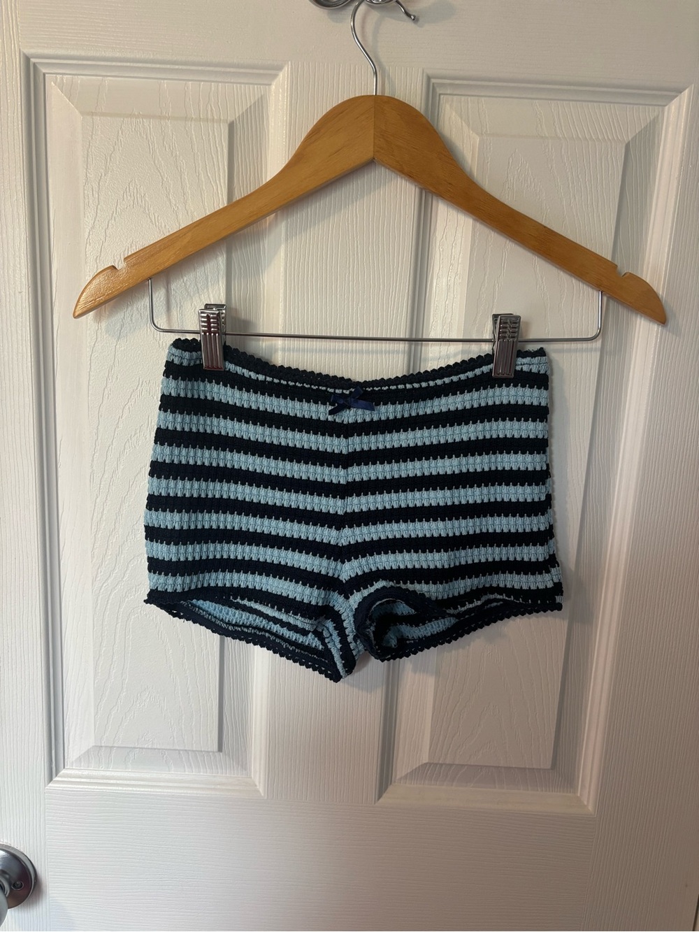 Striped Crochet beach shorts
